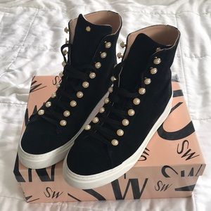 Stuart Weitzman Black Suede sneakers/booties